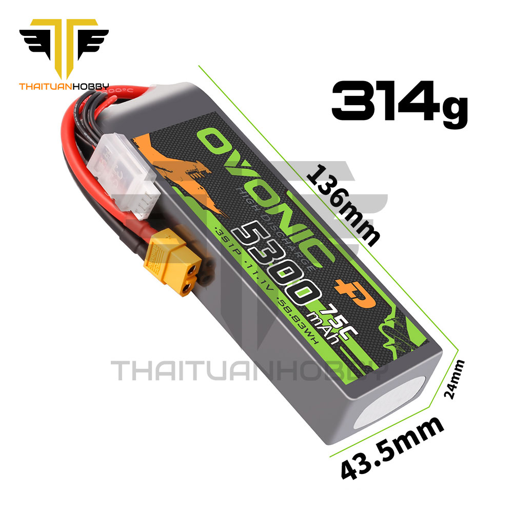 Ovonic 5300mah 3s 75c Xt60