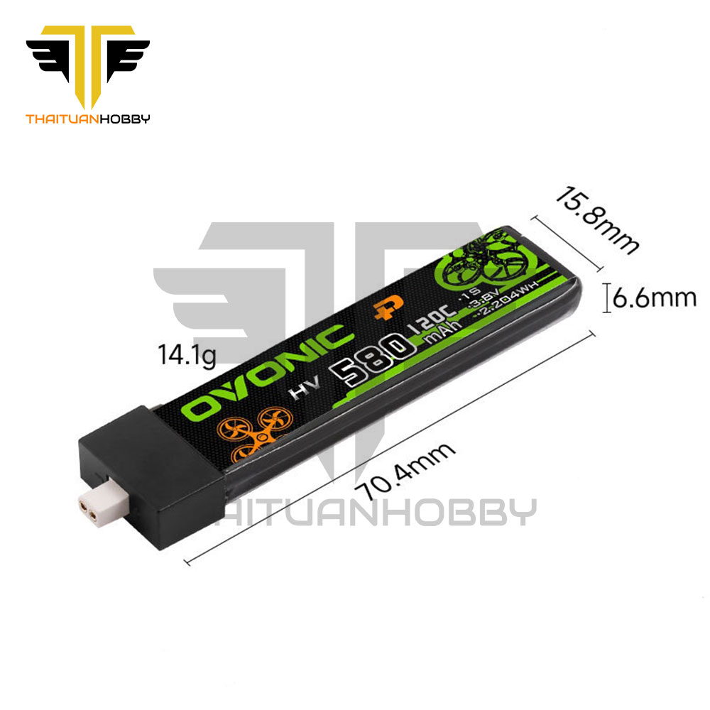 Ovonic 580mah 1s 3.8v 120c Bt2.0