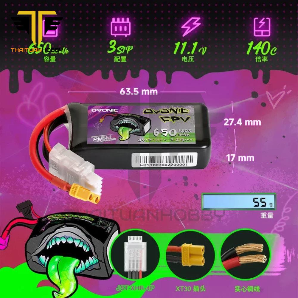 Ovonic Rebel 550mah 2s 140c Hv Xt30