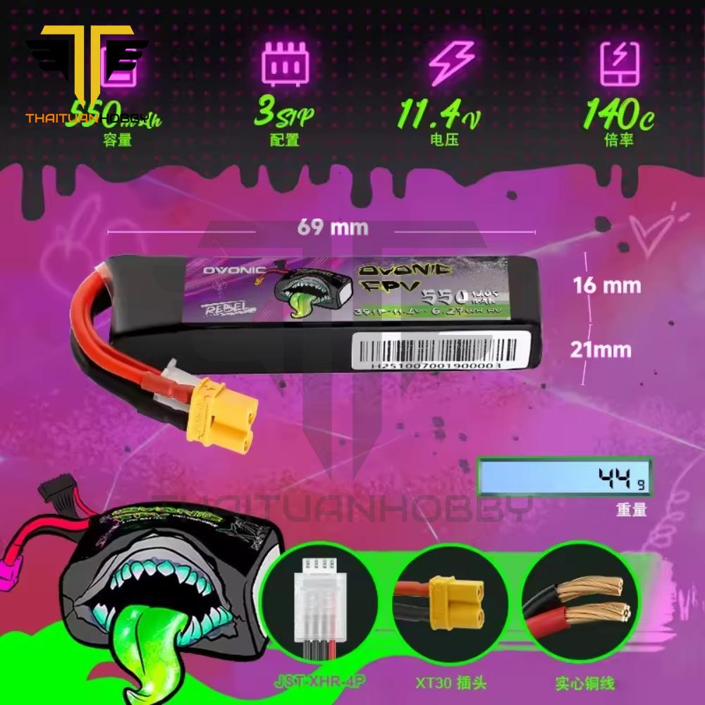 Ovonic Rebel 550mah 3s 140c Hv Xt30