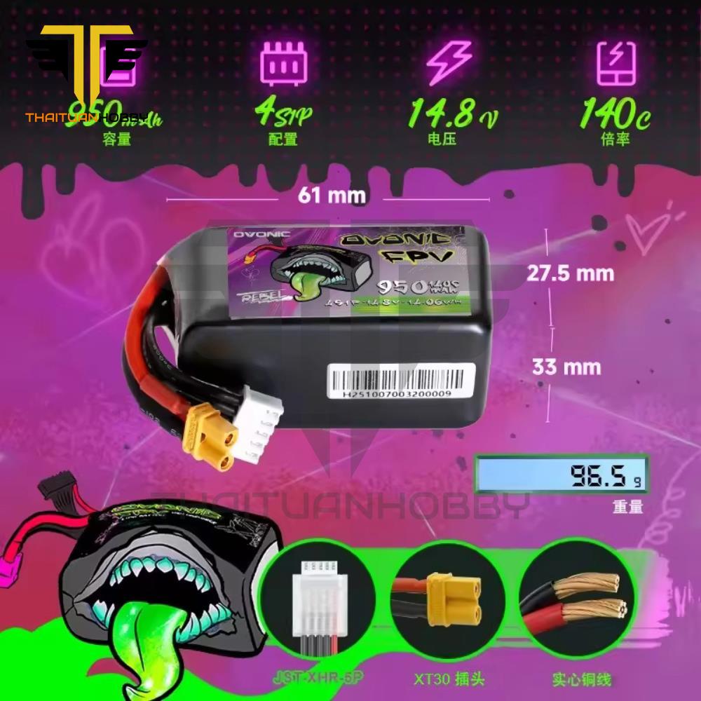 Ovonic Rebel 950mah 4s 140c Xt30