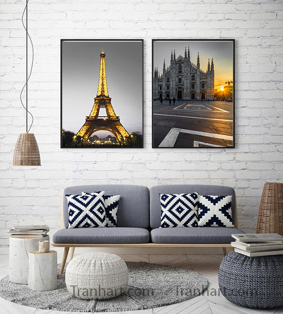 Bộ Tranh canvas tháp eiffel 2