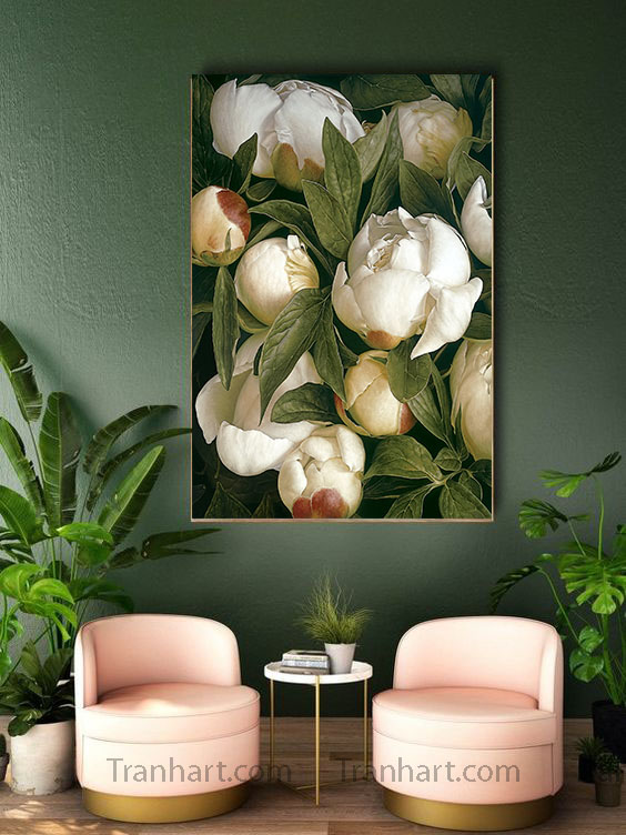 Tranh canvas hồng bạch 3