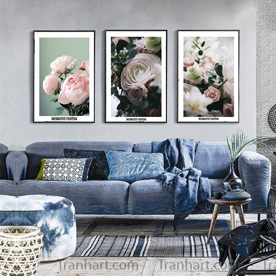 Tranh canvas hoa hồng dại 4
