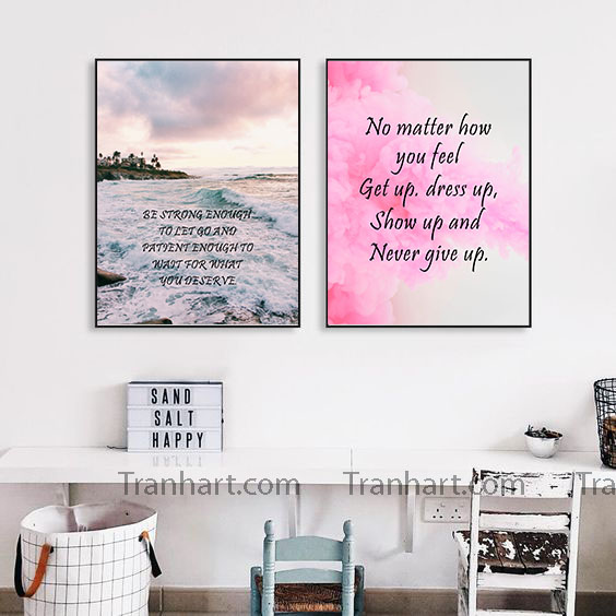 Bộ Tranh canvas biển hồng