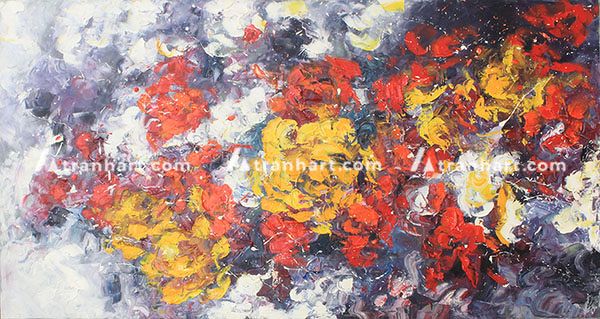 Tranh vẽ hiện đại hồng đỏ