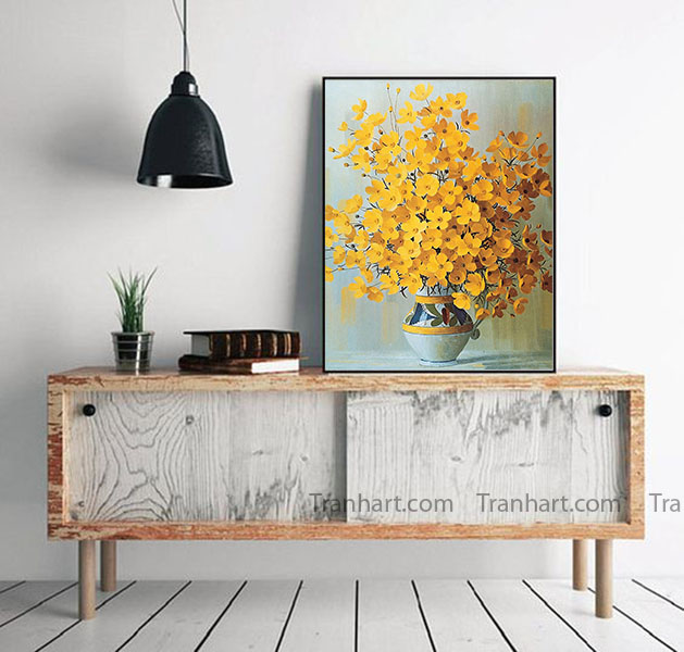 Tranh canvas hoa mai vàng