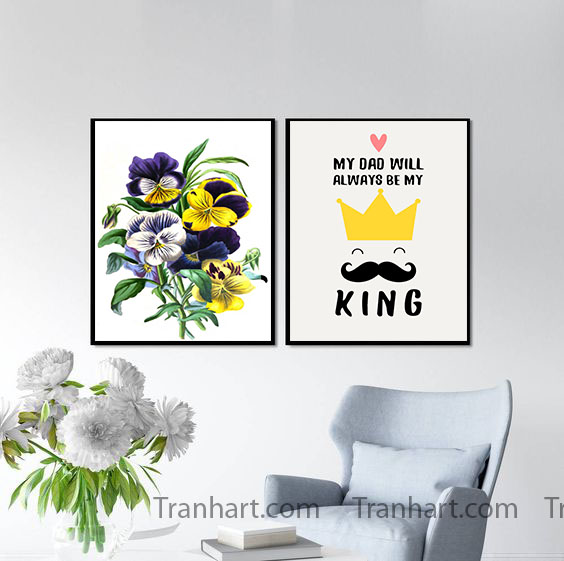 Bộ tranh canvas bông lan tím