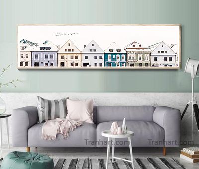 Tranh canvas những ngôi nhà