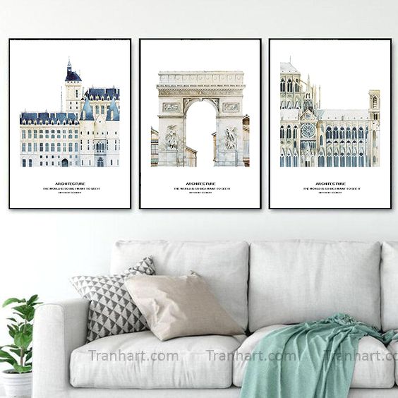 Bộ tranh canvas nét đẹp phương tây - 42x60cm