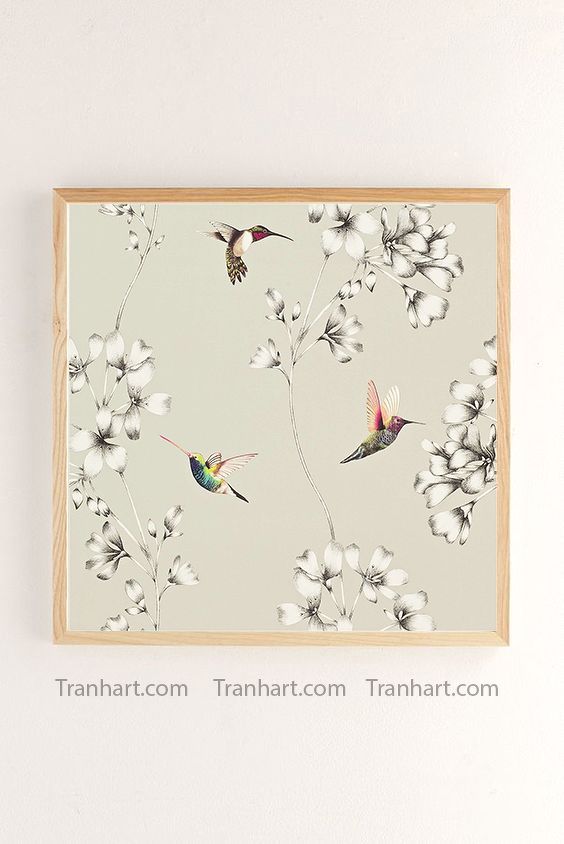 Tranh canvas chú chim mùa thu - 60x60cm