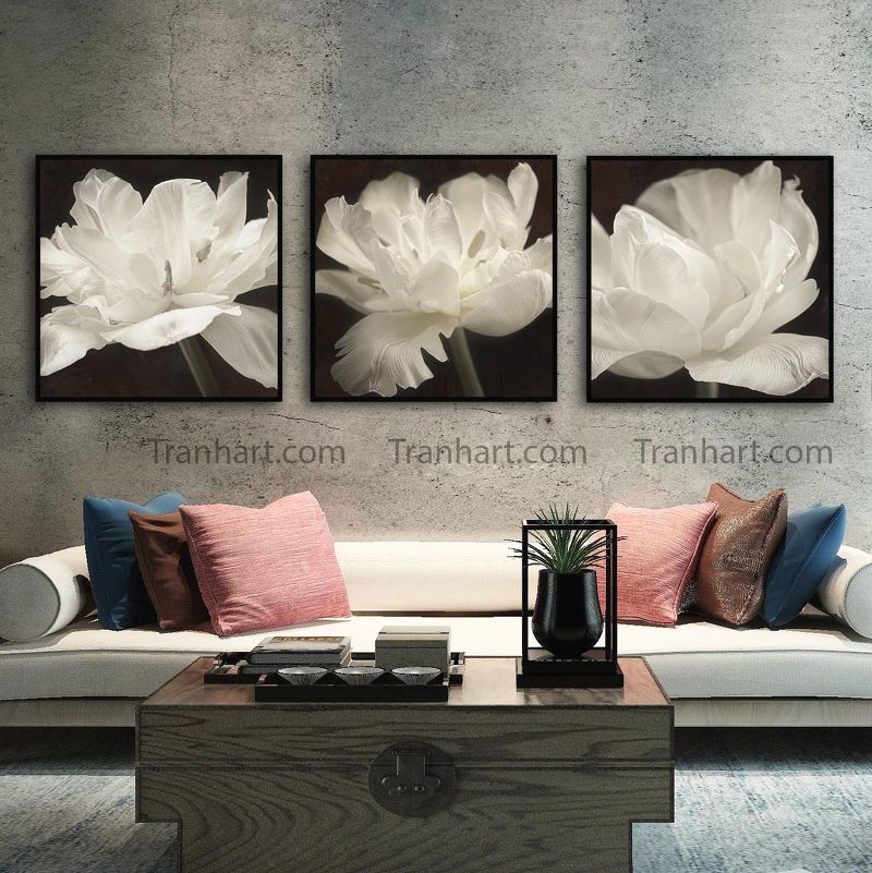 Bộ tranh canvas hoa tím - 80x80cm