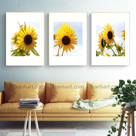 Bộ tranh canvas hoa hướng dương.. - 21x30cm