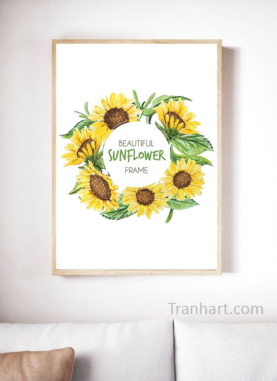 Tranh canvas vòng hoa mặt trời - 50x70cm