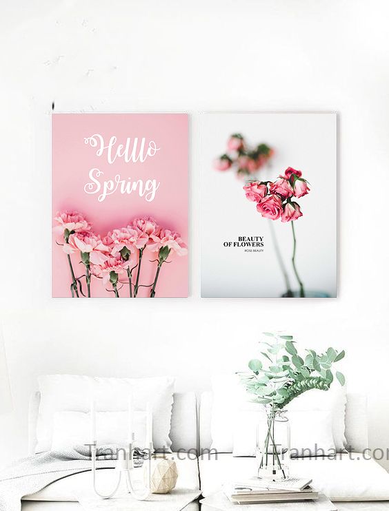 Bộ tranh canvas beautyful flowers - 50x70cm