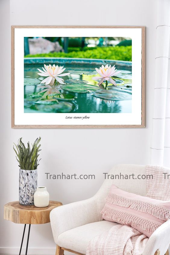 Tranh canvas hoa sen 22a - 80x100cm