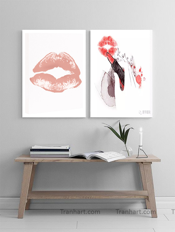 Bộ tranh canvas môi hồng - 50x70cm