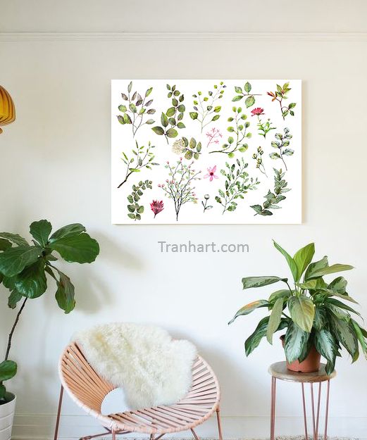 Tranh canvas hoa lá - 50x70cm