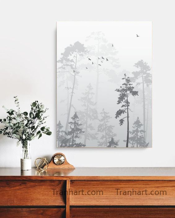 Tranh canvas mây mù - 50x70cm