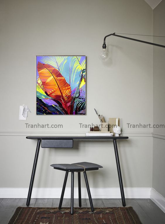 Tranh canvas màu lá - 30x40cm