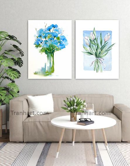 Bộ tranh canvas lọ hoa - 40x60cm