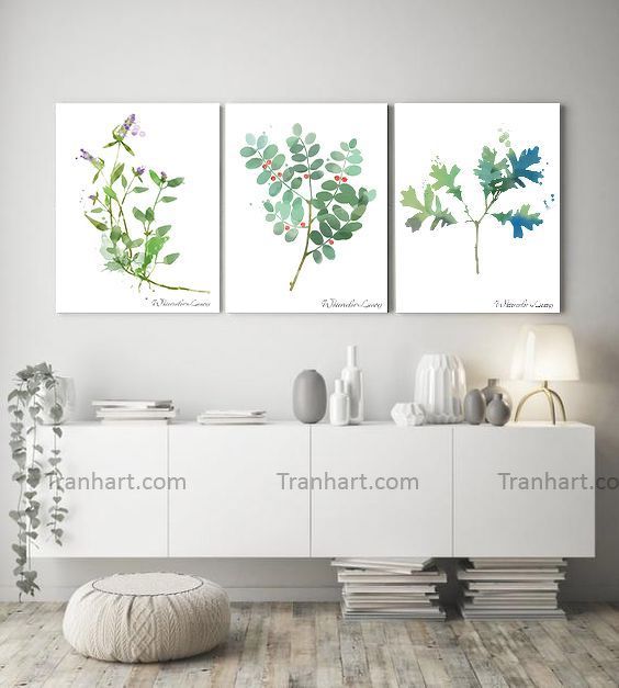 Bộ tranh canvas lá 01 - 50x70cm