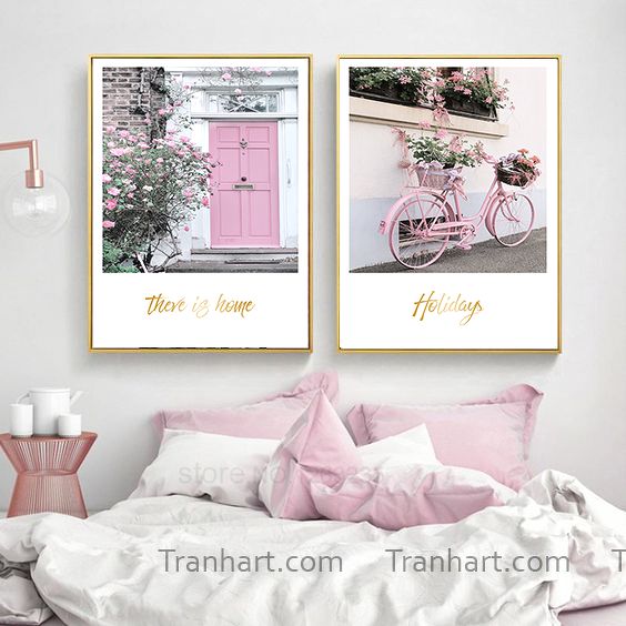 Bộ tranh canvas dàn hoa hồng - 40x60cm