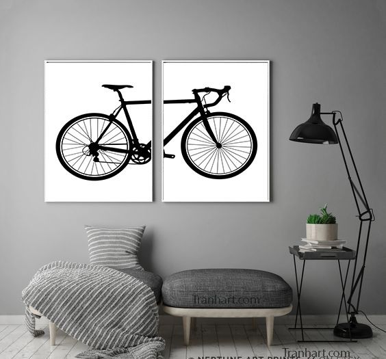 Bộ tranh cavas xe đạp cổ - 50x70cm