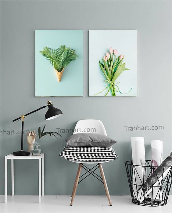 Bộ tranh canvas hoa lá R3 - 30x40cm