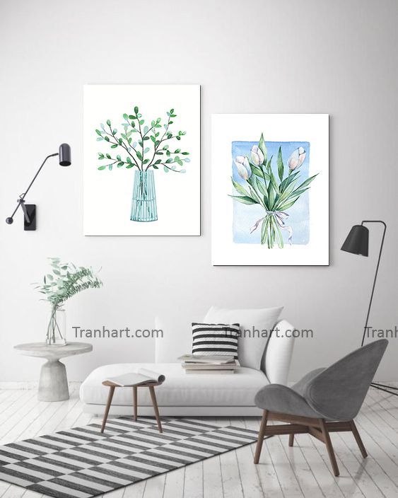 Bộ tranh canvas sắc xanh R2 - 40x60cm