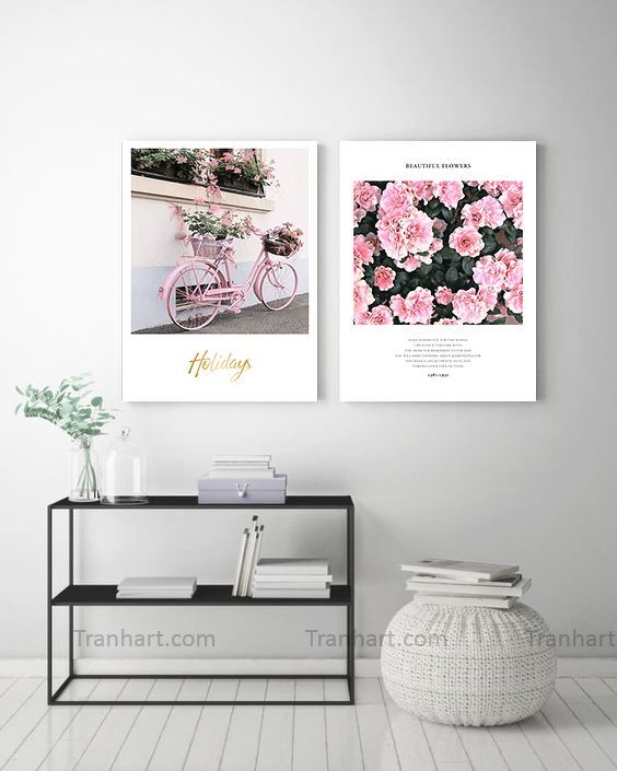 Bộ tranh canvas hồng nhẹ nhàng - 40x60cm