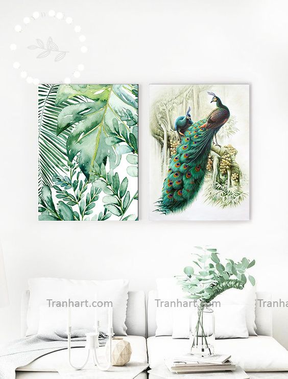 Bộ tranh canvas sắc xanh - 30x40cm