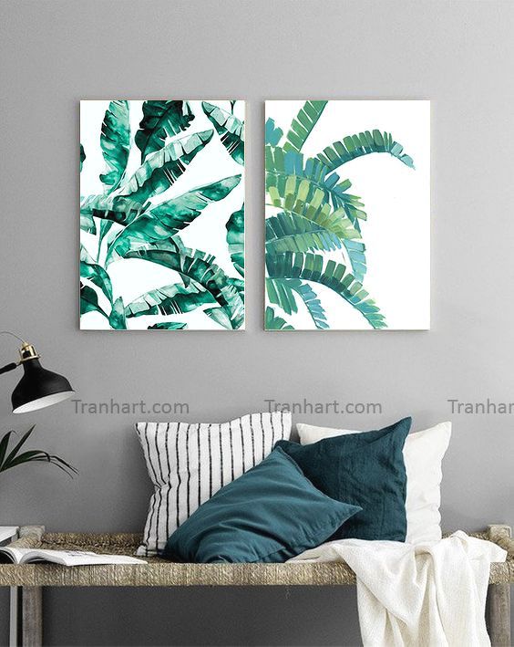 Bộ tranh canvas những chiếc lá T4 - 40x60cm