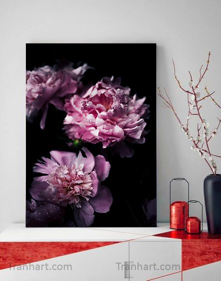 Tranh canvas hồng đen - 50x70cm
