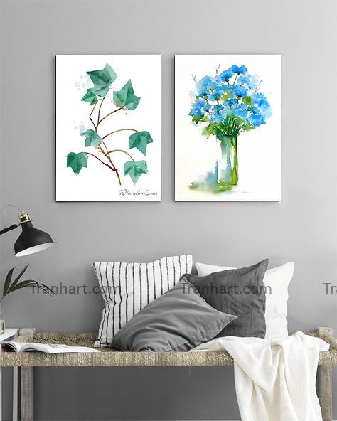 Bộ tranh canvas hoa lá R2 - 40x60cm