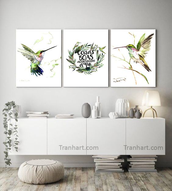 Bộ tranh canvas đôi chim non - 50x70cm