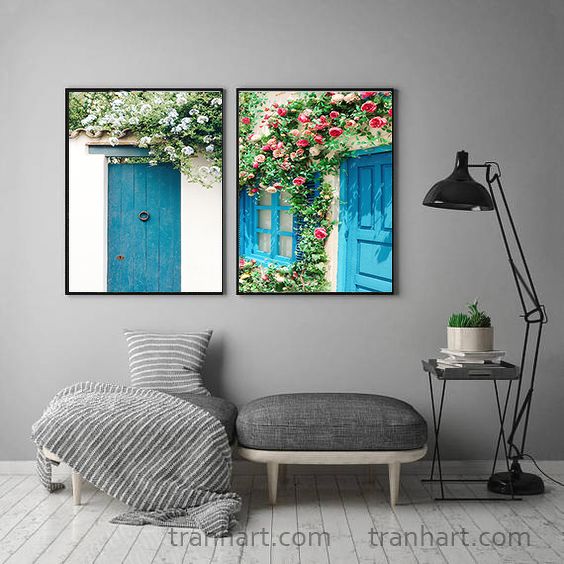 Bộ tranh canvas dàn hoa mùa thu - 40x60cm