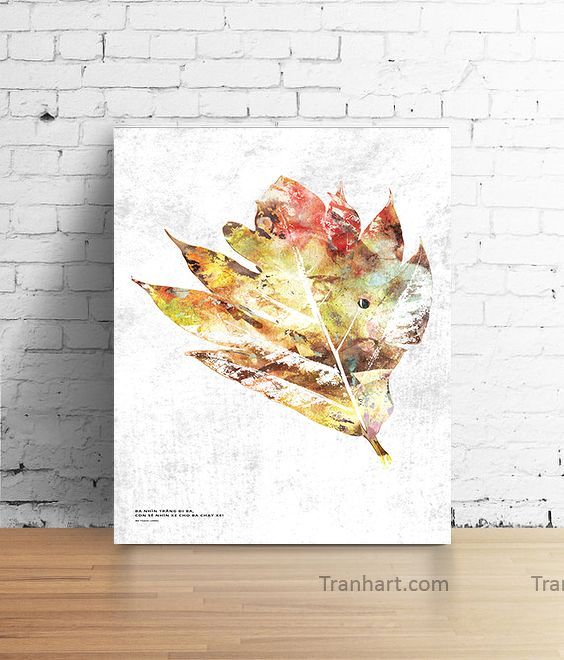 Tranh canvas chiếc lá - 50x70cm
