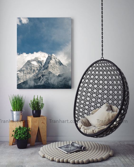 Tranh canvas mây và núi - 30x40cm