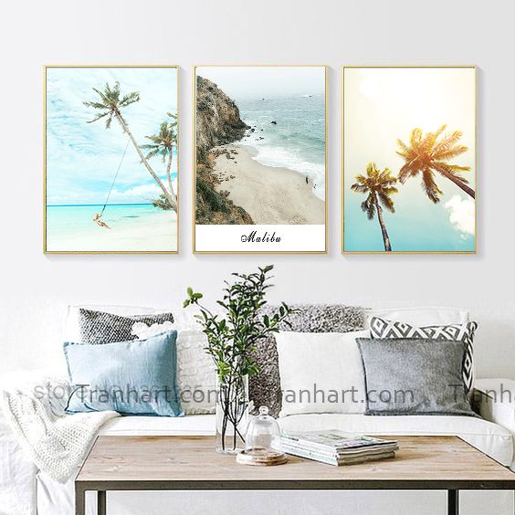 Tranh canvas mùa hè bãi biển - 50x70cm
