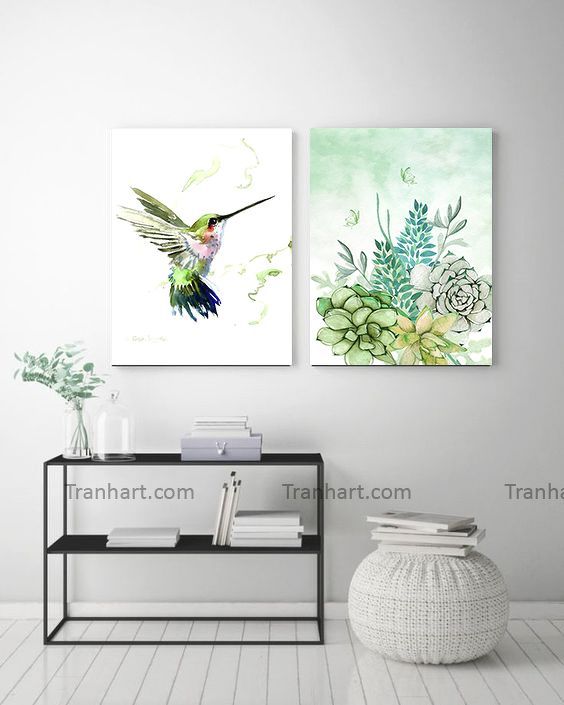 Bộ tranh canvas con chim xuân - 40x60cm