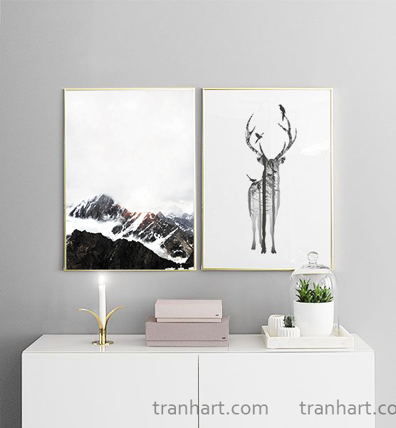 Bộ tranh canvas mây mù - 30x40cm