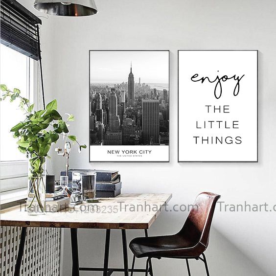 Bộ tranh canvas thành phố sương mù - 40x60cm
