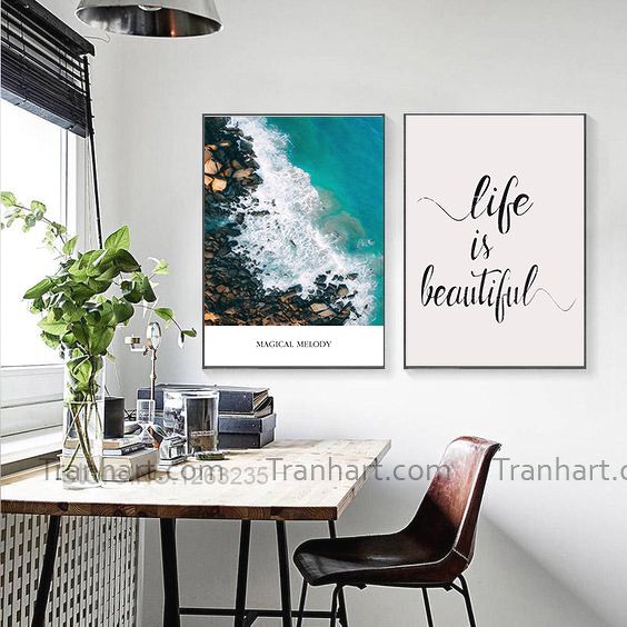 Bộ tranh canvas life is beautiful - 60x80cm