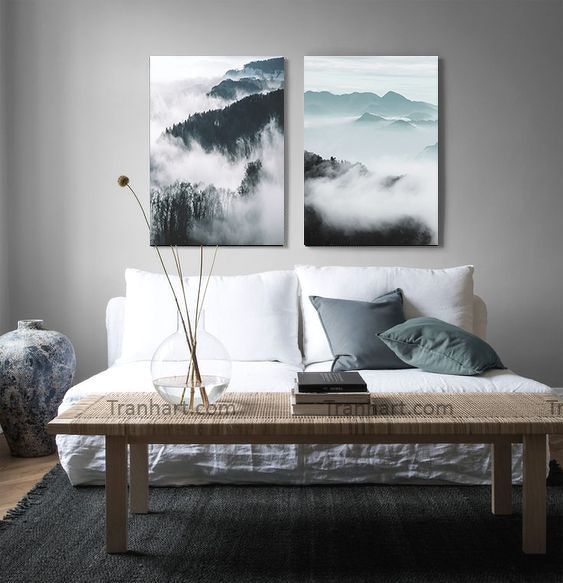 Bộ tranh canvas mây mù - 50x70cm