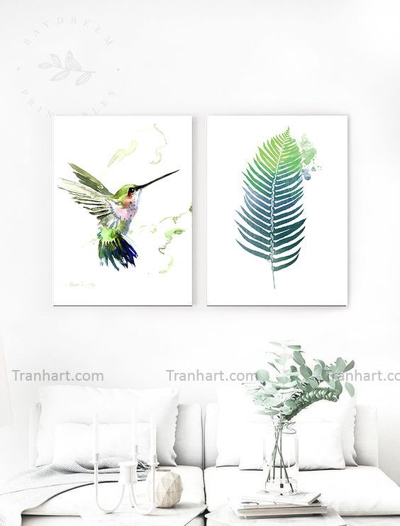 Bộ tranh chú chim và chiếc lá - 30x40cm