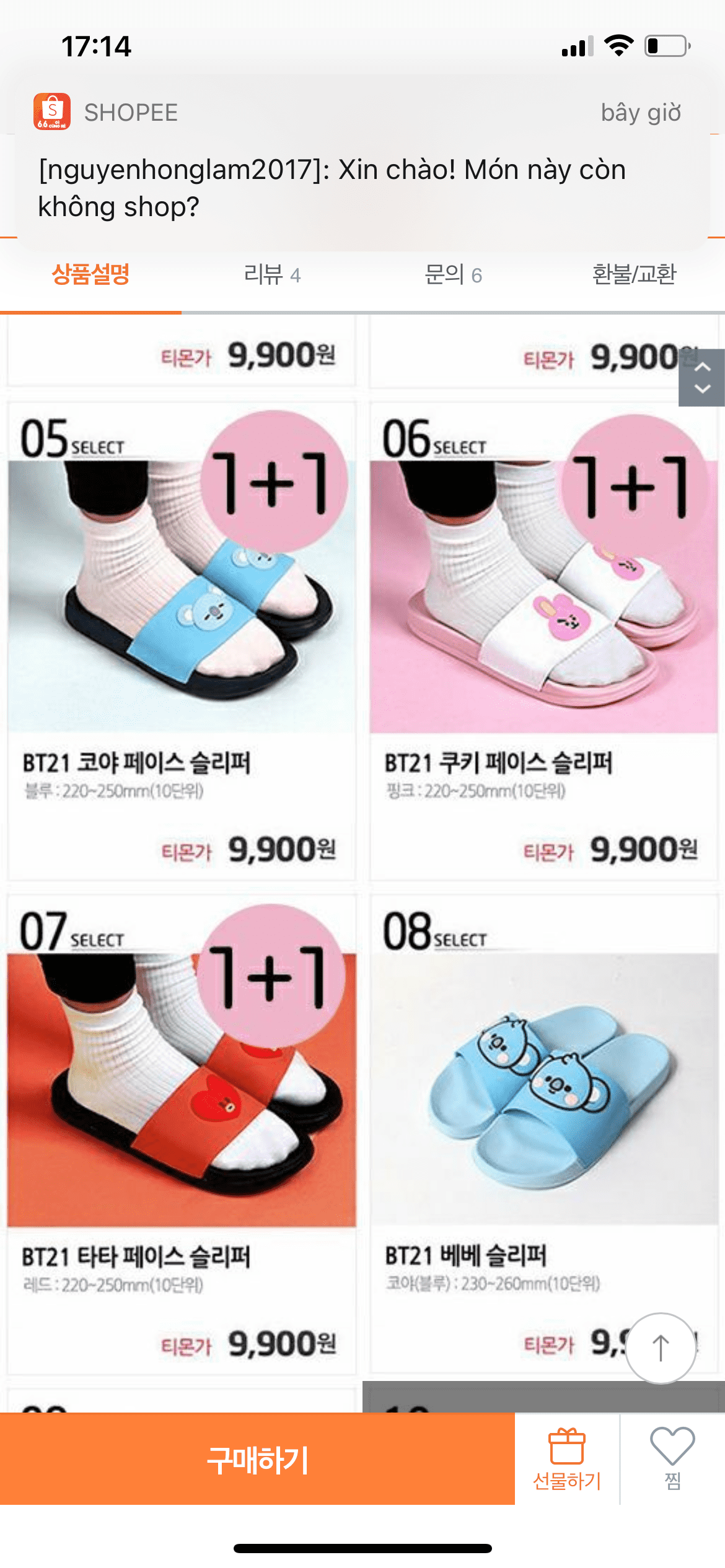 Slipper BT21 sale