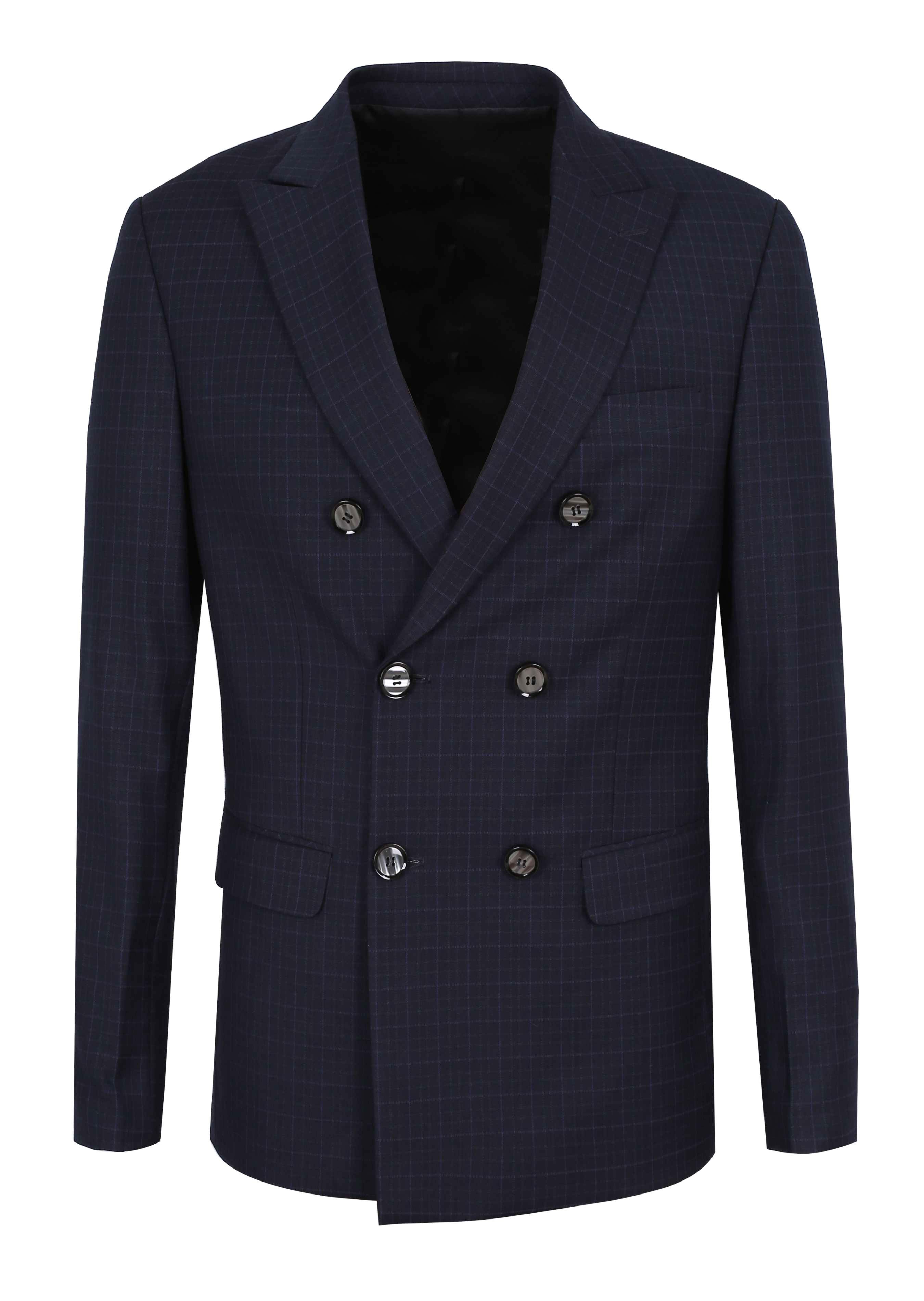 Vest xanh tt kẻ ô vuông nhỏ 2 hàng khuy M