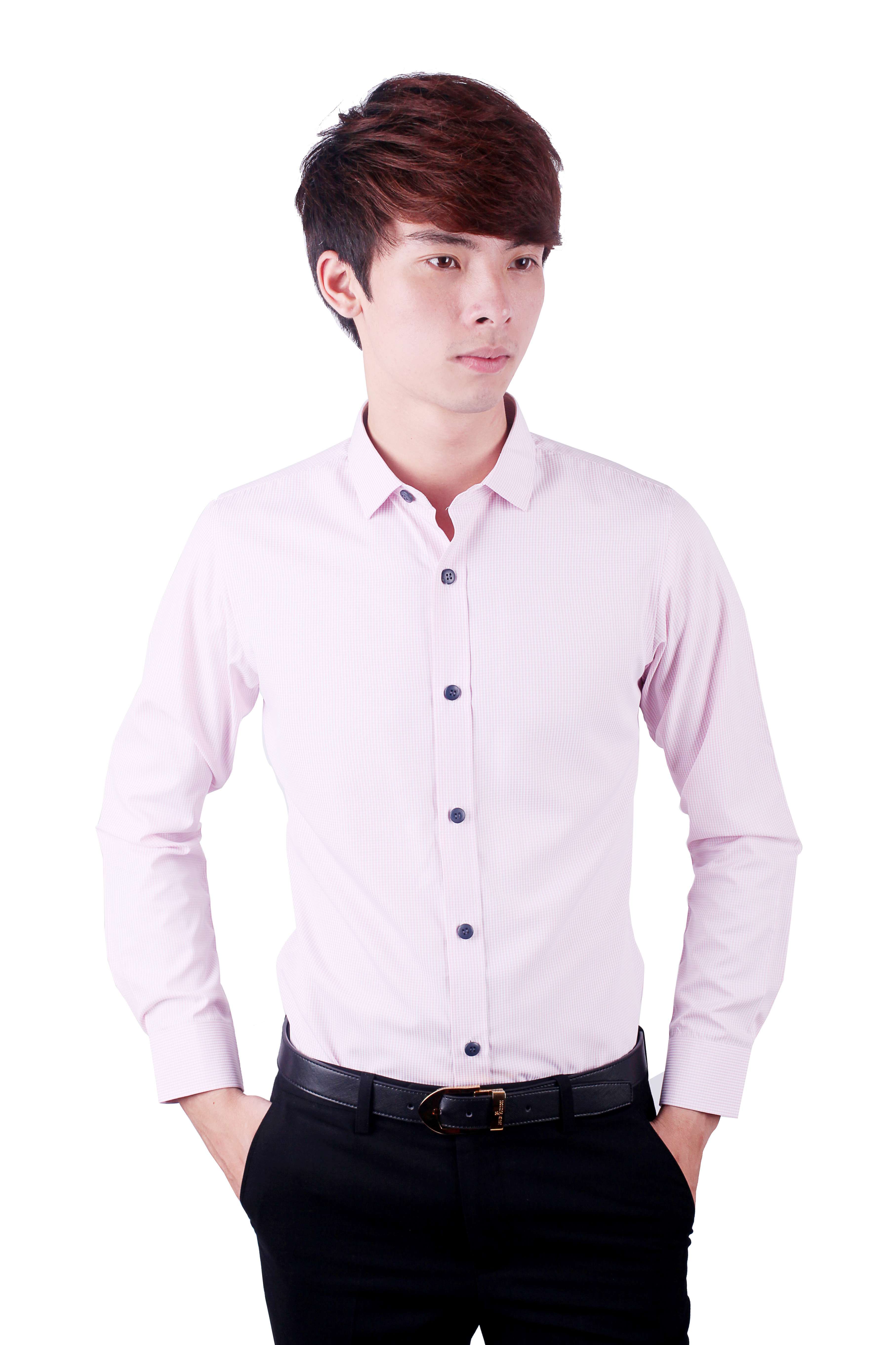 SM kẻ ô trắng hồng nhạt