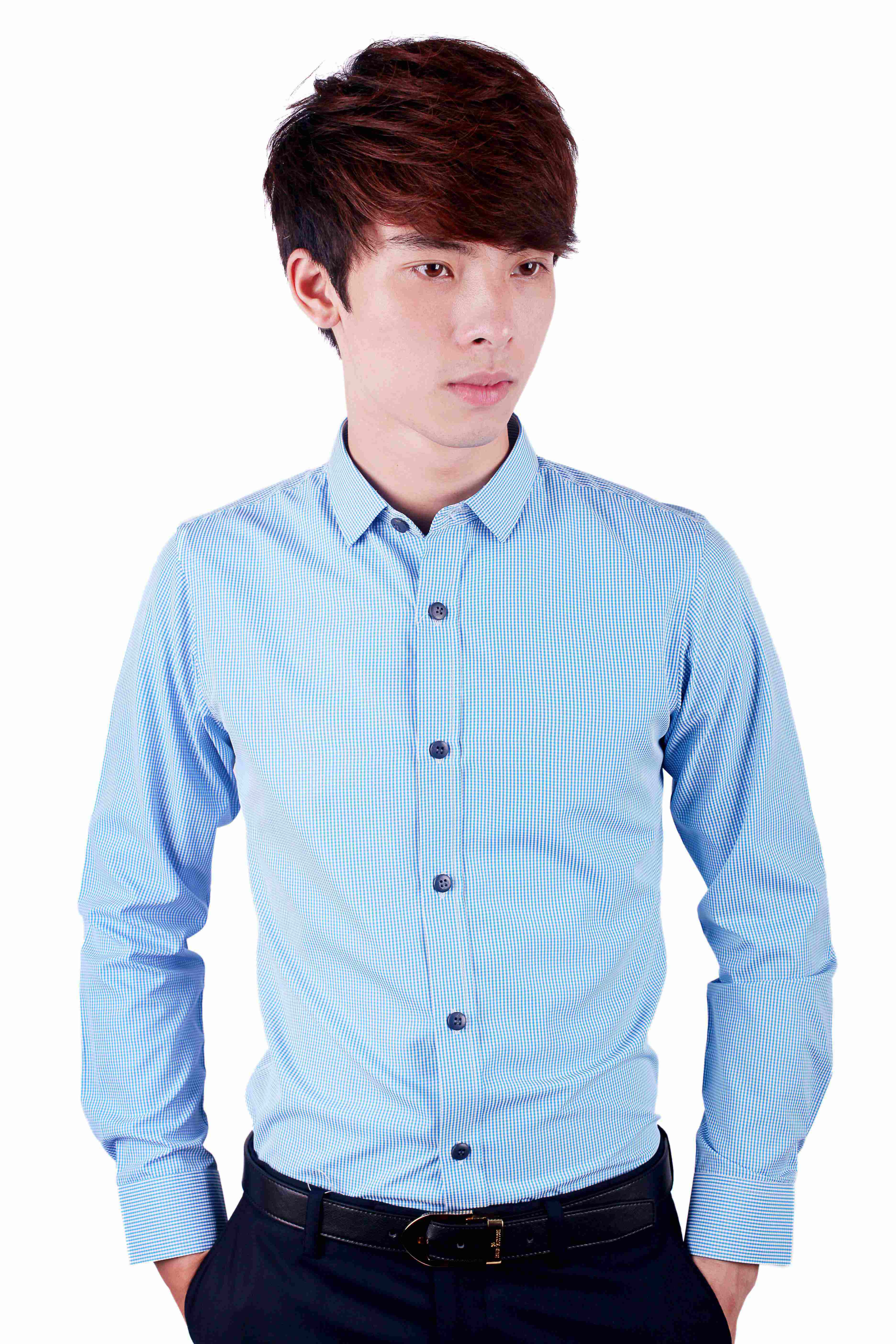 SM kẻ ô trắng xanh đậm